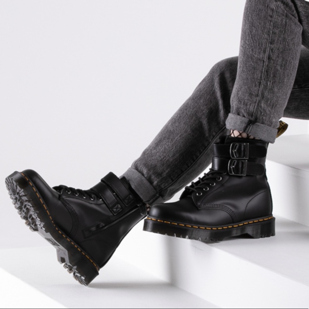 Dr. Martens 1460 8-Eye Bex Buckle Boot in black